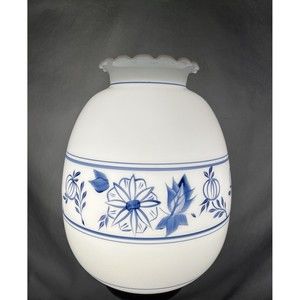 VTG Rare Hedco Blue Onion Replacement Lamp Shade 10" Fitter Hand Painted